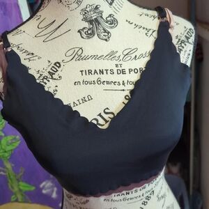 Elegant Black Scalloped Bralette